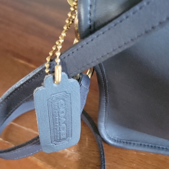 Coach Vintage Black Leather Embossed Bag